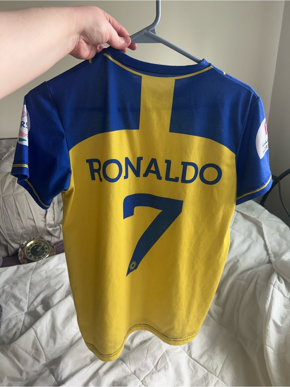 Yellow & Blue Soccer Jersey with 'Ronaldo' and #7